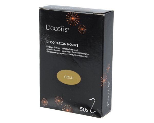 Kerstbalhaakjes ijzer goud 50 stuks