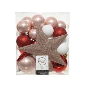 Kerstballen mix box met piek with love