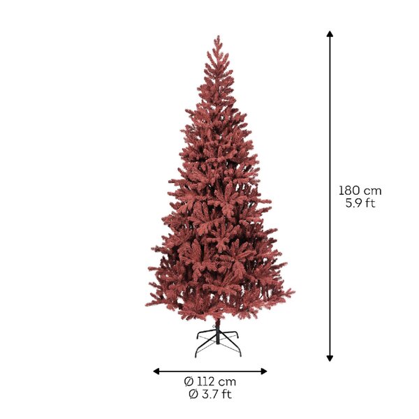 Kerstboom Burgundy fir 180 cm rood - afbeelding 4