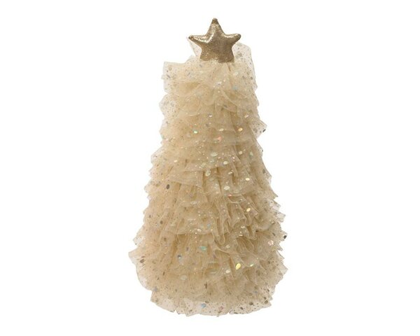 Kerstboom deurstopper polyester 30 cm creme