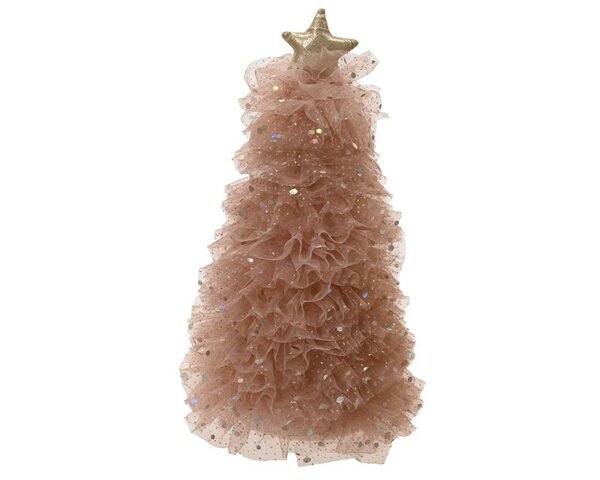 Kerstboom deurstopper polyester 30 cm roze