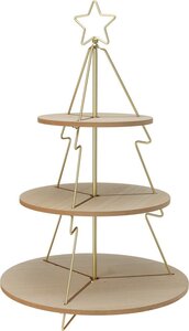 Kerstboom etagère 60 cm goud