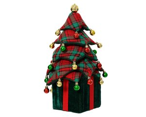 Kerstboom polyester 70 cm groen/rood