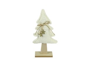 Kerstboom stof 37 cm wit