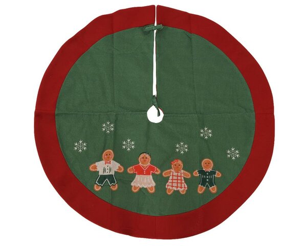 Kerstboomrok fluweel 90 cm groen / rood