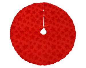 Kerstboomrok polyester 90 cm rood met sterren - afbeelding 2