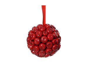 Kersthanger appeltjes foam 9 cm rood