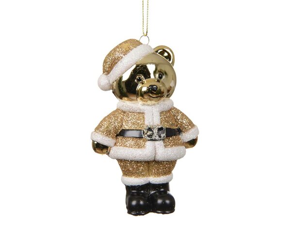 Kersthanger beer 12 cm goud