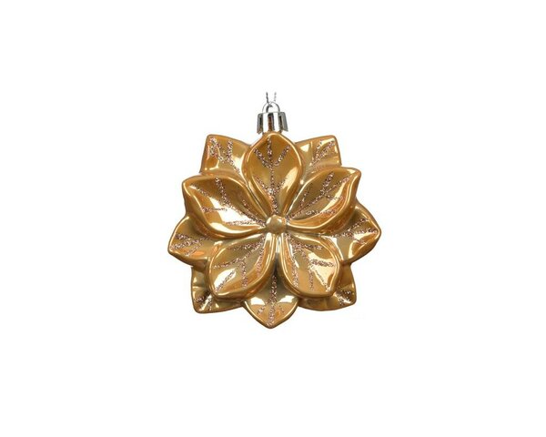 Kersthanger bloem 9 cm goud