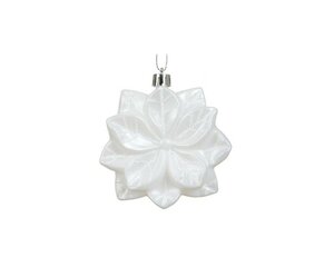 Kersthanger bloem 9 cm wit