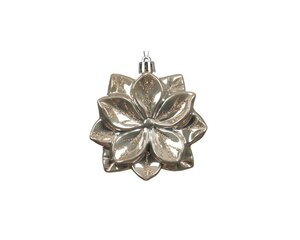 Kersthanger bloem 9 cm zilver