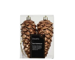 Kersthanger dennenappel 11 cm bruin glans