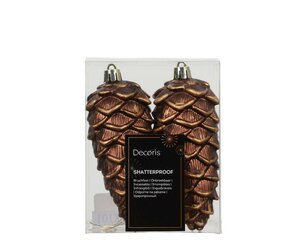 Kersthanger dennenappel 11 cm bruin mat