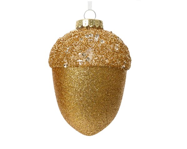 Kersthanger dennenappel 12.5 cm goud