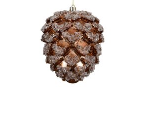 Kersthanger donker bruin glitter 14 cm