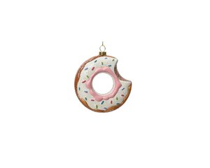 Kersthanger donut wit 10 cm