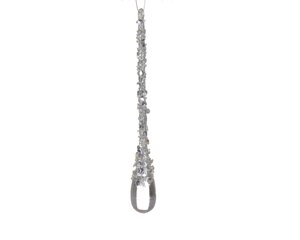 Kersthanger druppel glitter zilver