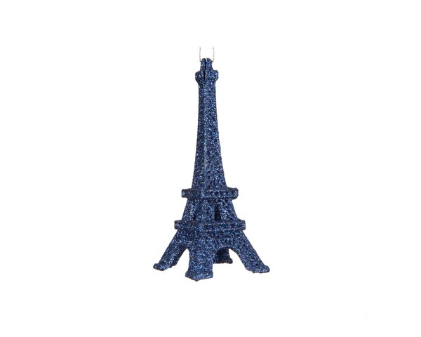 Kersthanger eiffeltoren 14,5 cm blauw