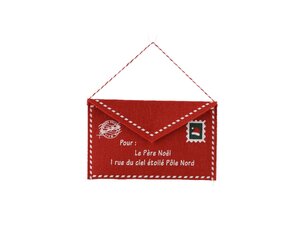 Kersthanger envelop polyester 20 cm rood
