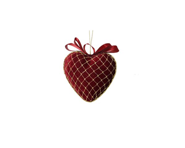 Kersthanger foam 8 cm ossenbloed hart