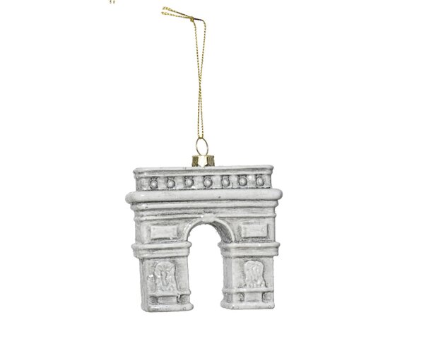 Kersthanger gebouw grijs 16,5 cm
