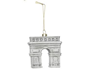 Kersthanger gebouw grijs 16,5 cm