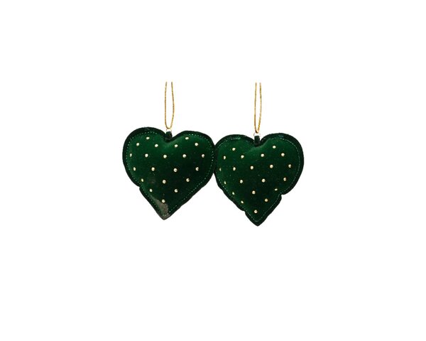 Kersthanger hart groen 11 cm a 2