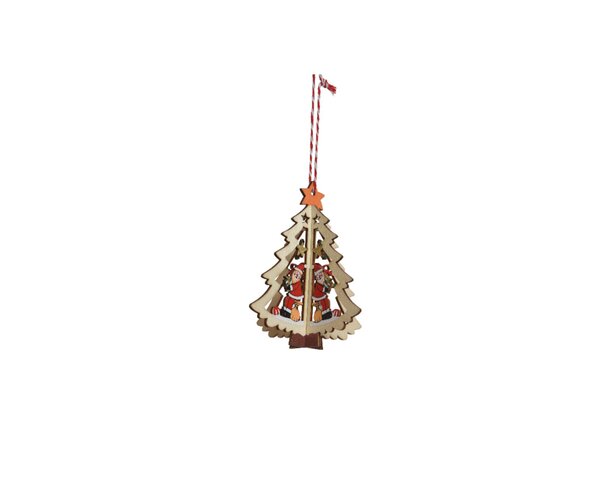 Kersthanger hout kerstboom kerstman