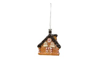 Kersthanger huis bruin dak 12 cm