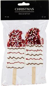 Kersthanger ijsjes 14 cm golven