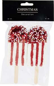 Kersthanger ijsjes 14 cm met bolletjes