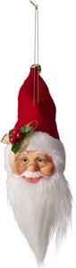 Kersthanger kerstman muts geruit rood 35 cm