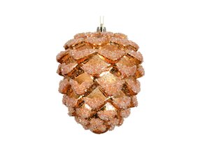 Kersthanger licht bruin glitter 14 cm