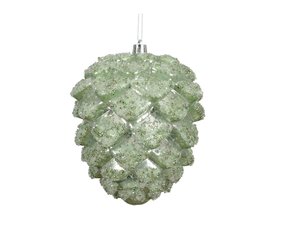 Kersthanger licht groen glitter 14 cm