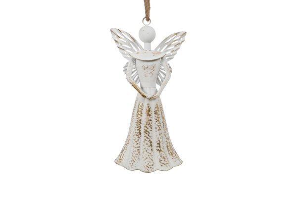 Kersthanger lizzy engel 42 cm wit