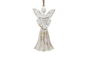 Kersthanger lizzy engel 42 cm wit