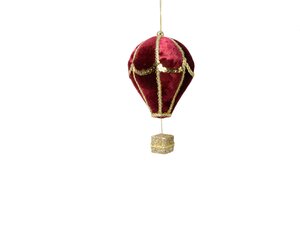 Kersthanger luchtballon rood 13 cm