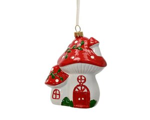Kersthanger paddenstoel huis 12.5 cm