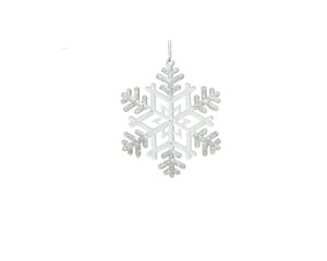 Kersthanger sneeuwvlok acryl transparant 13,5 cm n1