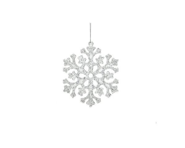 Kersthanger sneeuwvlok acryl transparant 13,5 cm n3