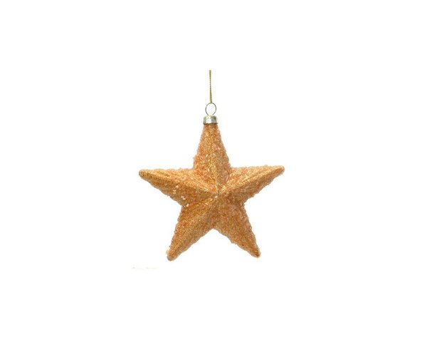 Kersthanger ster 12,5 cm brandy