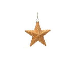 Kersthanger ster 12,5 cm brandy