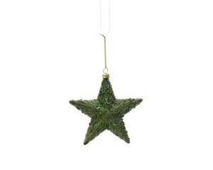 Kersthanger ster 12,5 cm pine green