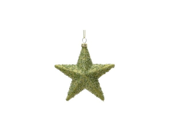 Kersthanger ster 12,5 cm warm pistachio