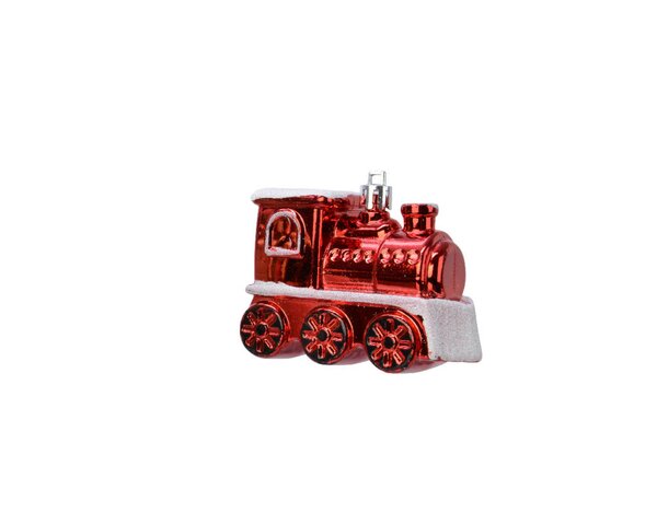 Kersthanger trein 8 cm rood