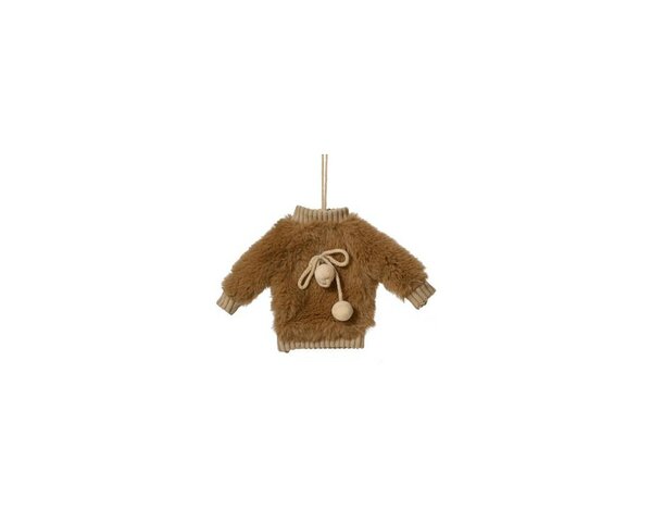 Kersthanger trui 20 cm donker bruin