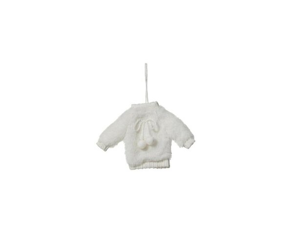 Kersthanger trui 20 cm wit