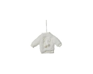 Kersthanger trui 20 cm wit