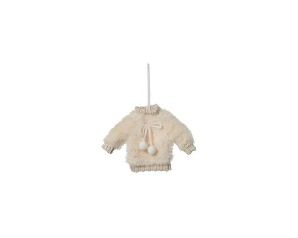 Kersthanger trui 20 cm wol wit