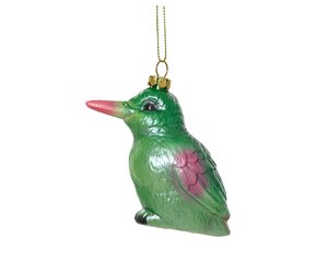 Kersthanger vogel polystyreen 8,7 cm groen